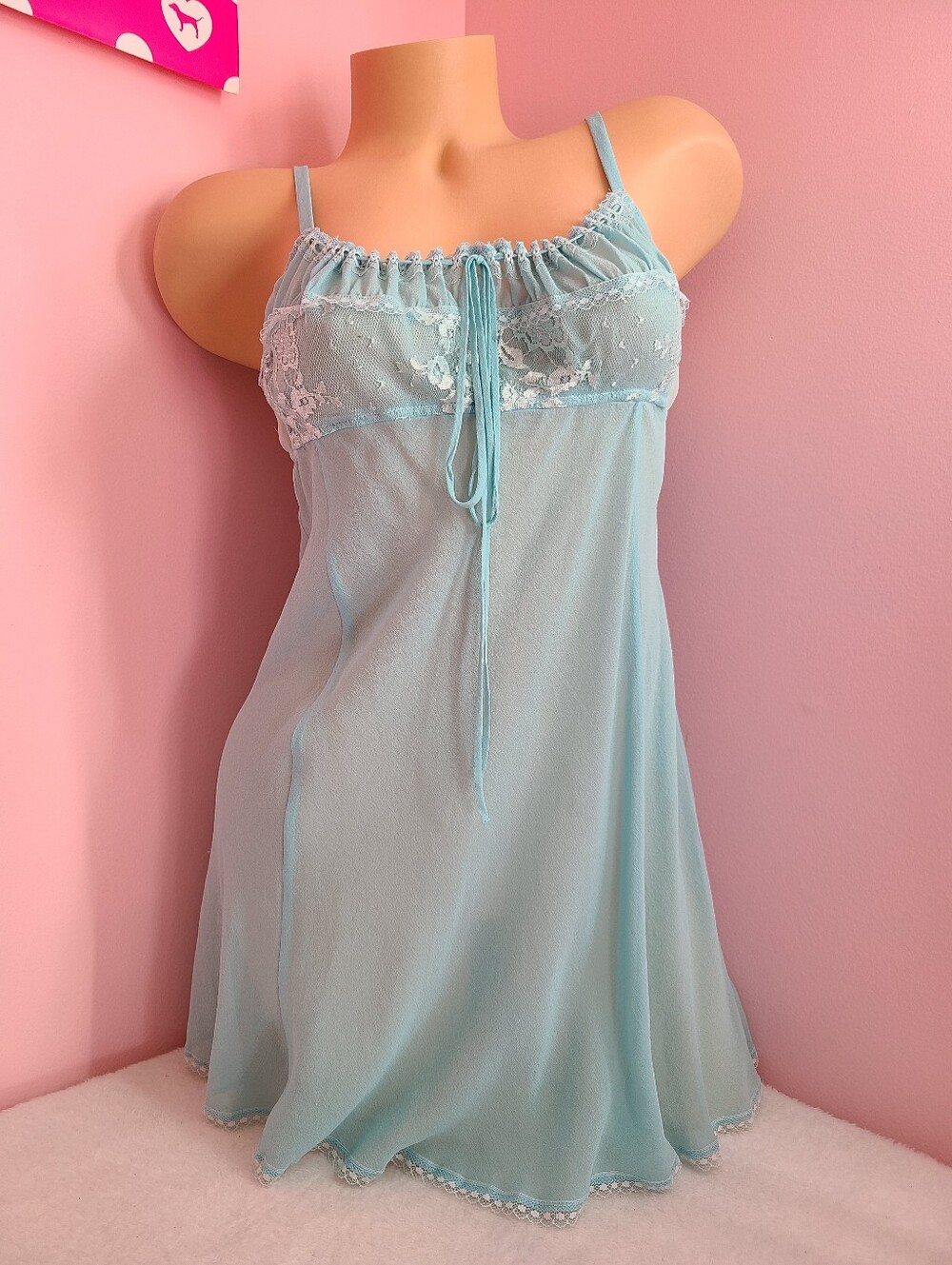 Rare Vintage Y2K Victoria's Secret 100% Silk Milkmaid Babydoll Slip Dress Sz Lg